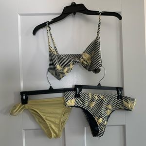 O Neill NEW 3 piece bikini set. One top and two bottoms. Size M.